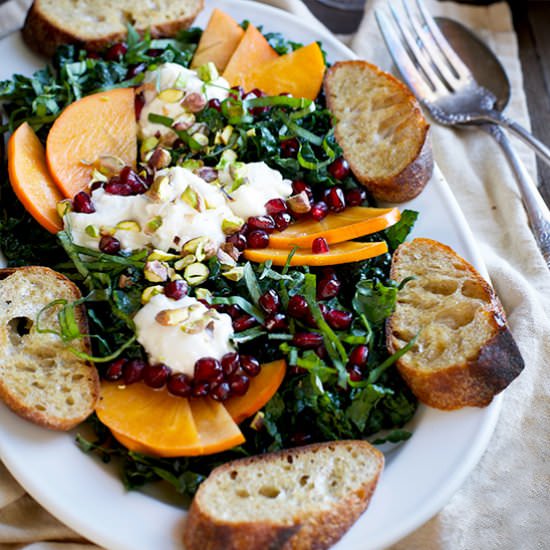Kale Persimmon Salad - Recipe photo by calizona