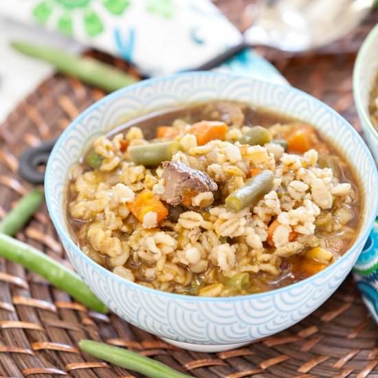 Healthy Beef Barley Soup - Recipe photo by Food Done Light