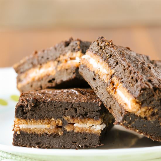 Pumpkin Oreo Brownies - Recipe photo by dizzybusyandhungry