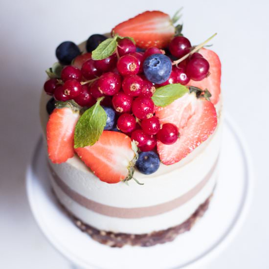 Raw Vanilla Berry Bomb Cake - Recipe photo by happyhealthblog