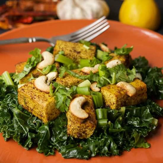 Spicy Stir Fry Tofu with Kale - Recipe photo by HappyGut