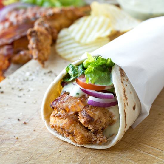 Crispy Chicken Strips Flatbread - Recipe photo by thecozyapron