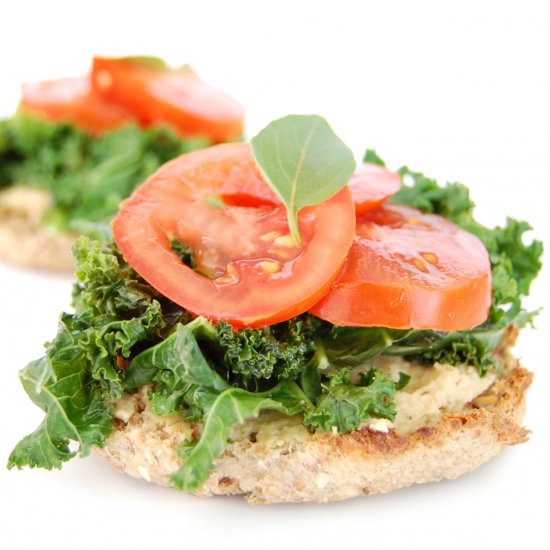 Kale and Hummus English Muffins - Recipe photo by theminniechef