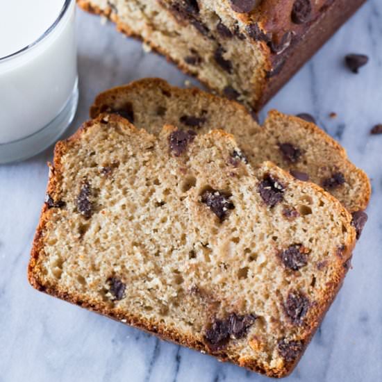Peanut Butter Chocolate Chip Bread - Recipe photo by JustSoTasty