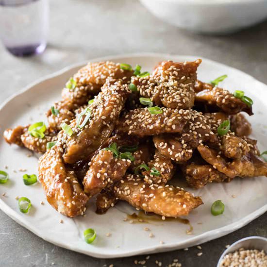 EASY CHINESE HONEY SESAME CHICKEN - Recipe photo by RecipeTin Eats