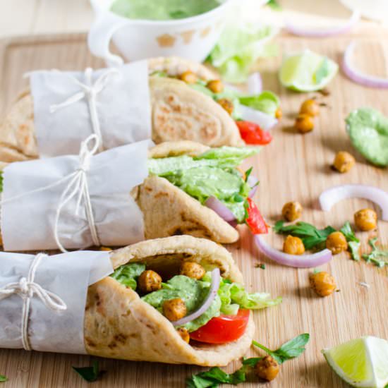Vegan Wraps Using Naan Bread - Recipe photo by watchwhatueat