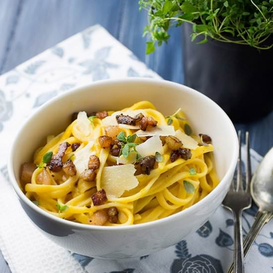 Butternut Squash Carbonara - Recipe photo by The Girl Loves To Eat