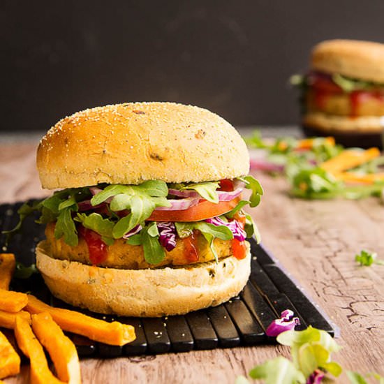 Asian Style Tofu Burger - Recipe photo by Amy in the Kitchen