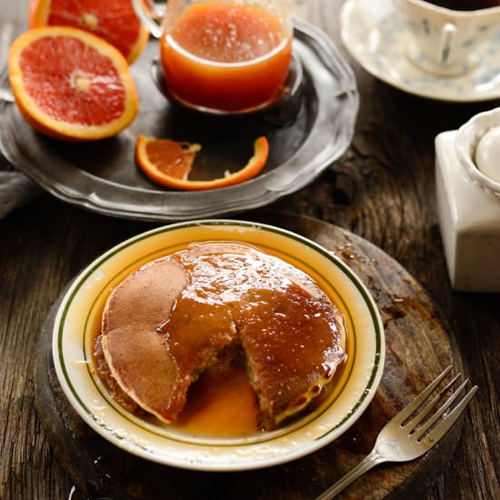 Pancakes with Orange Syrup - Recipe photo by turmericnspice
