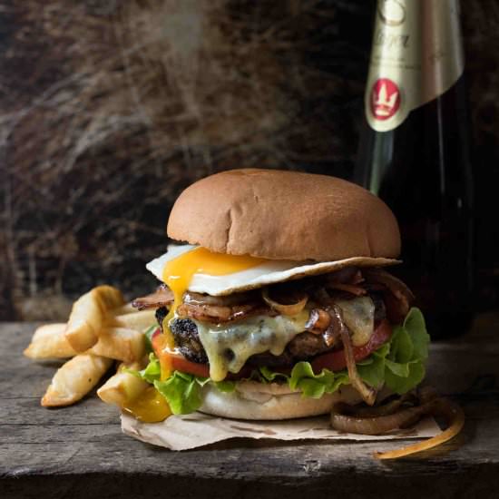 Loaded Beef Hamburgers - Recipe photo by RecipeTin Eats