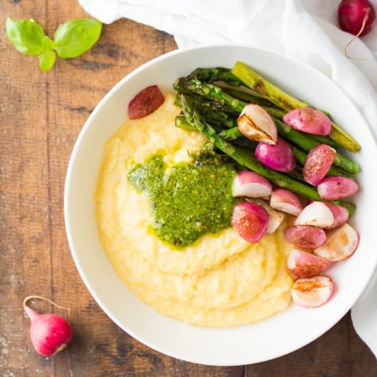 Creamy Parmesan Polenta - Recipe photo by GreenHealthyCooking