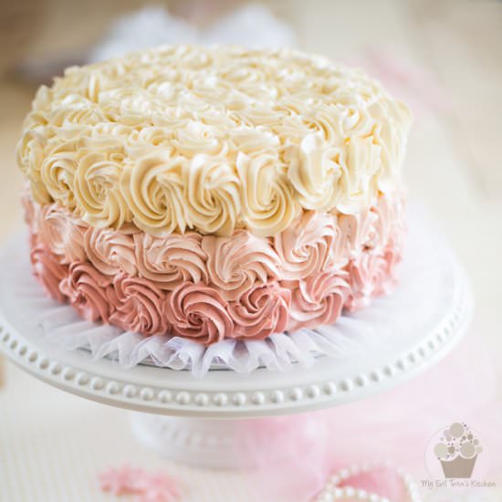 Lemon Raspberry Ombre Cake - Recipe photo by EvilTwinKitchen
