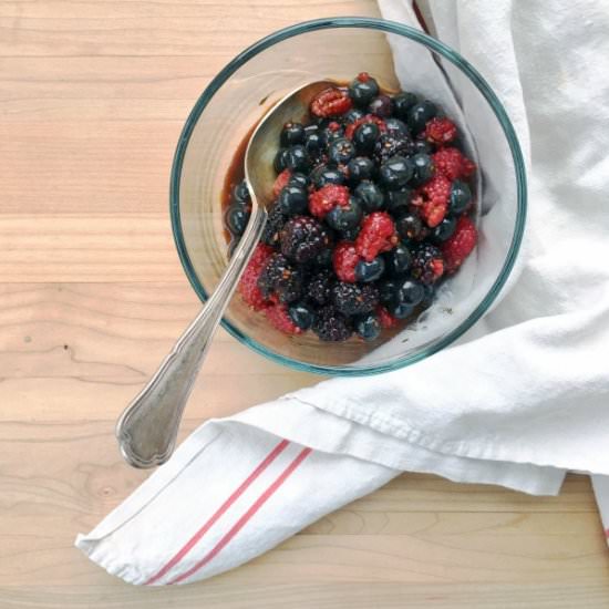 Macerated Triple Berry Topping - Recipe photo by LifesLittleSweets
