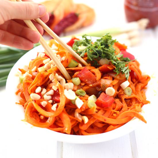 Sweet Potato Noodle Pad Thai - Recipe photo by TheHealthyMaven