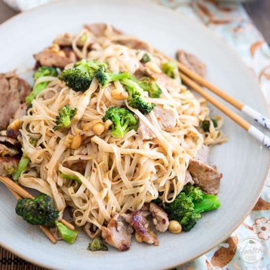 Pork and Broccoli Asian Noodle - Recipe photo by The Healthy Foodie