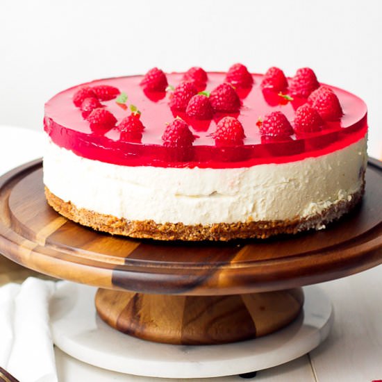 Raspberry Mousse Cake - Recipe photo by lslfunblog