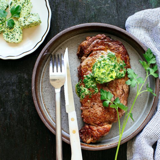 Seared Steak with Garlic Butter - Recipe photo by Kitchen Konfidence