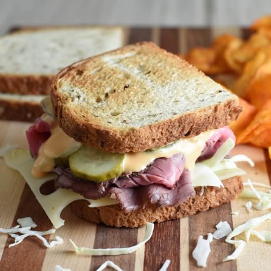 Roast Beef Reuben Sandwich - Recipe photo by bellyfull