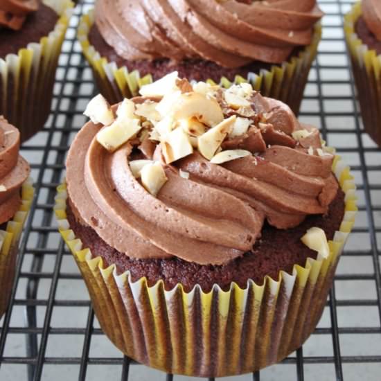 Chocolate Hazelnut Cupcakes {gf} - Recipe photo by Thoroughly Nourished Life