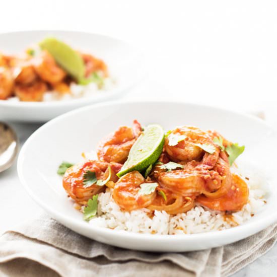 Spicy Chili Garlic Shrimp - Recipe photo by hapanom