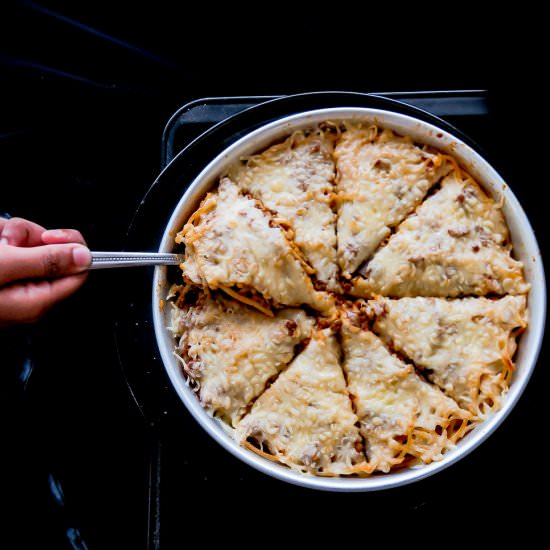 Deep Dish Pizza Spaghetti Bake - Recipe photo by islandsmile