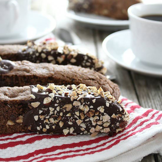 Mocha Chip Hazelnut Biscotti - Recipe photo by HollyatTasteAndSee