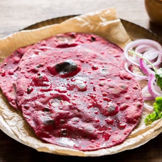 Whole Wheat Beetroot Paratha - Recipe photo by currytrail