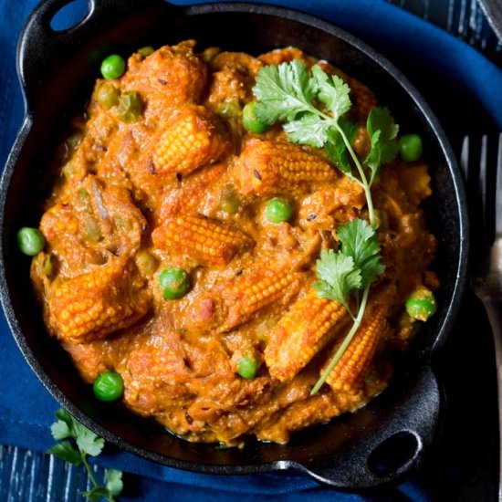 Baby corn peas masala - Recipe photo by currytrail