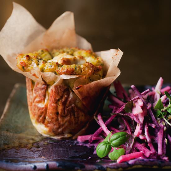 Corn cakes w/ beetroot & apple - Recipe photo by MeccaGBC