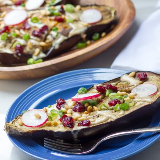 Roasted Eggplant with Silan Techina - Recipe photo by WhatJewWannaEat