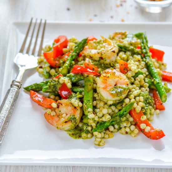 Grilled Chimichurri Shrimp Couscous - Recipe photo by ChefDeHome