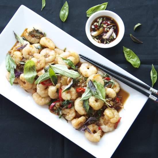 Thai Basil Shrimp Stir Fry - Recipe photo by tastechronicles
