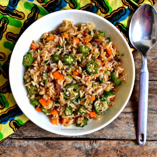 Rosemary and Okra Fried Rice - Recipe photo by kaluhiskitchen