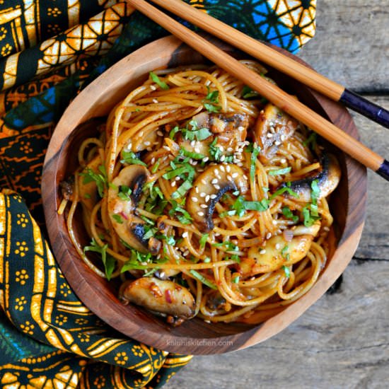 Button Mushroom & Karafuu Spaghetti - Recipe photo by kaluhiskitchen