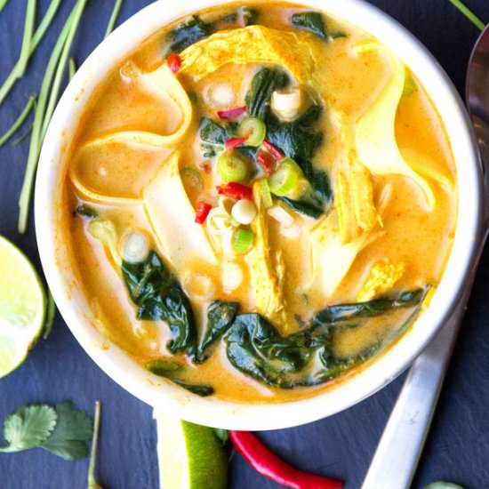 Coconut Curry Chicken Soup - Recipe photo by panning the globe