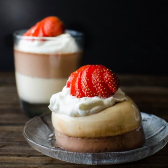 Butterscotch-Chocolate Panna Cotta - Recipe photo by thisgrandmaisfun