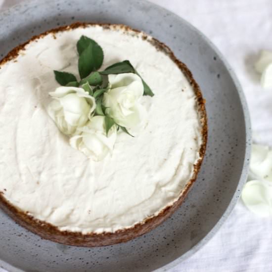 White millet cheesecake, V+GF - Recipe photo by VibrantFoodStories