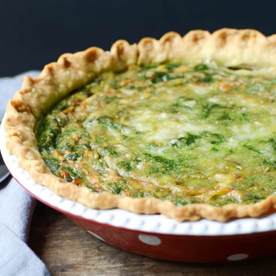 Homemade Spinach Gruyere Quiche - Recipe photo by garlic and zest