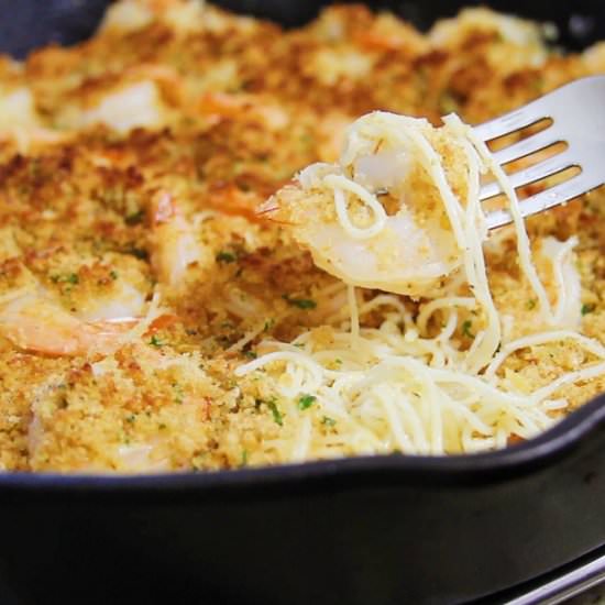 Parmesan Crusted Shrimp Scampi - Recipe photo by Margaritas On The Rocks