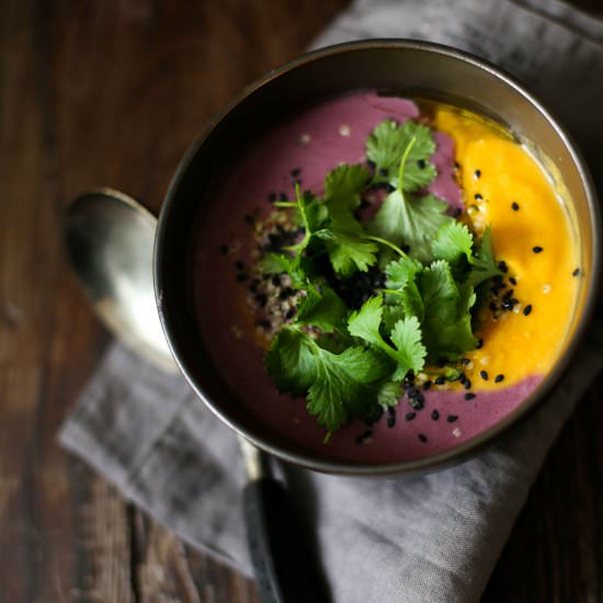 Two Colored Carrot Soup - Recipe photo by a lemon tree cafe
