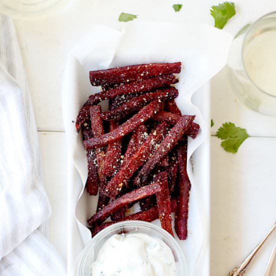 Roasted Beets Made Into Fries - Recipe photo by Delightful Mom Food