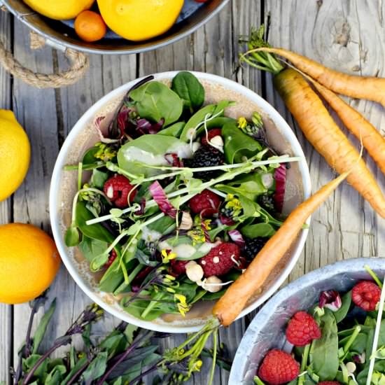 Spinach Salad with Honey Dressing - Recipe photo by Delightful Mom Food