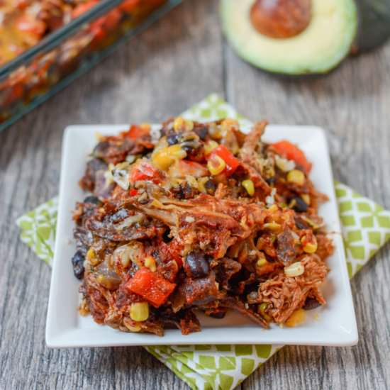 SalsaVerde Pork Enchilada Casserole - Recipe photo by TheLeanGreenBean