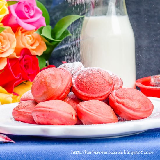 Red Velvet Aebleskiver Pancakes - Recipe photo by Herbivore Cucina