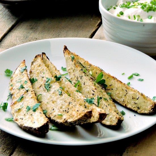 Baked Potato Wedges with Parmesan - Recipe photo by BobbisKozyKitchen