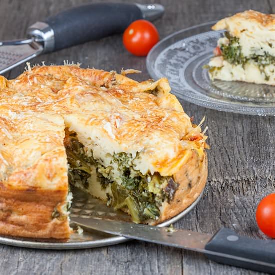 Vegetarian Kale and Tomato Pie - Recipe photo by ohmydish
