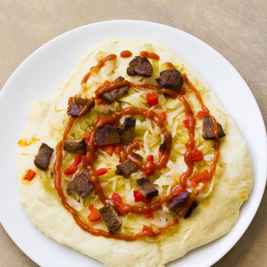 Sauerkraut and Sriracha Pizza - Recipe photo by Homemadeforelle