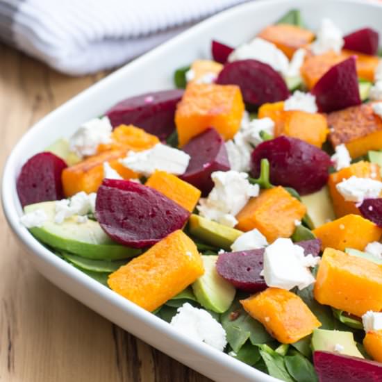 Roasted pumpkin and feta salad - Recipe photo by Grab Your Spork