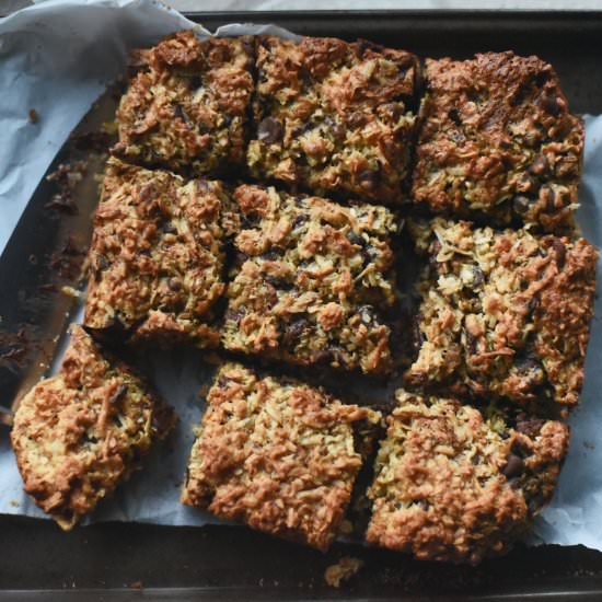 Coconut Chocolate Pecan Bars - Recipe photo by forkvsspoon