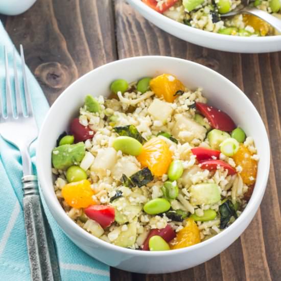 Asian Cauliflower Rice Salad - Recipe photo by cupcakesandhammers